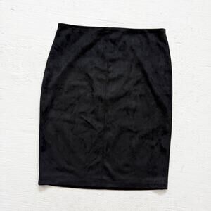 Cupcakes And Cashmere Black Faux Suede Pencil Skirt, Size 4